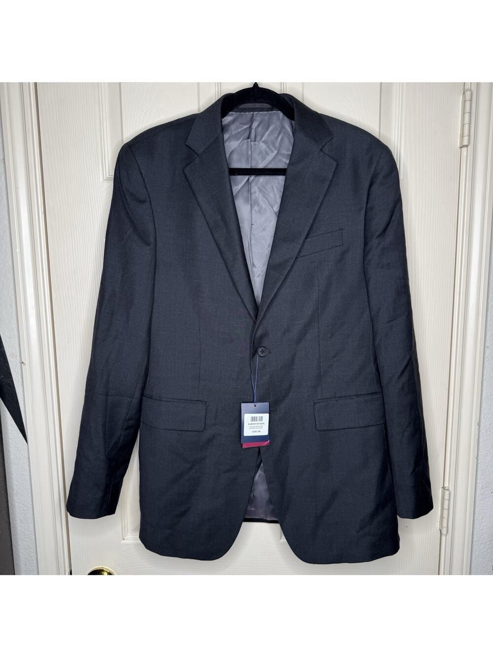 NWT Charles Tyrwhitt Mens Charcoal Slim Fit Twill Suit Jacket 38L Merino Wool